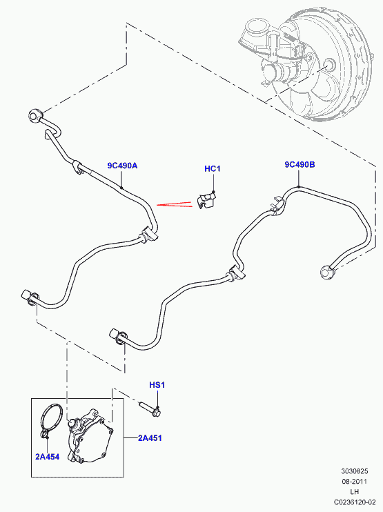 Land Rover LR039592 - Вакуумний насос, гальмівна система autozip.com.ua