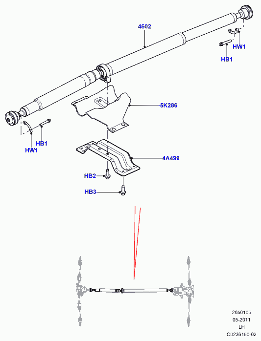 Land Rover LR031394 - Карданний вал, головна передача autozip.com.ua