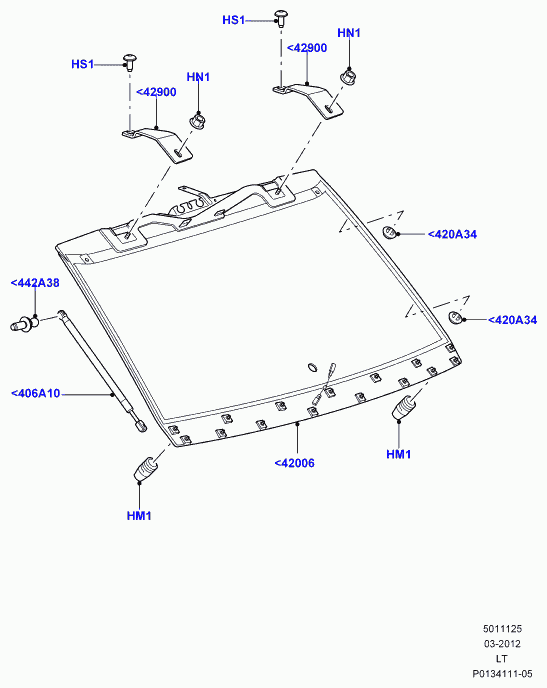 Land Rover BHE790030 - Газова пружина, заднє скло autozip.com.ua