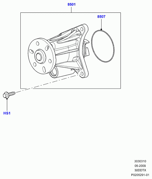 Land Rover LR013164 - Водяний насос autozip.com.ua