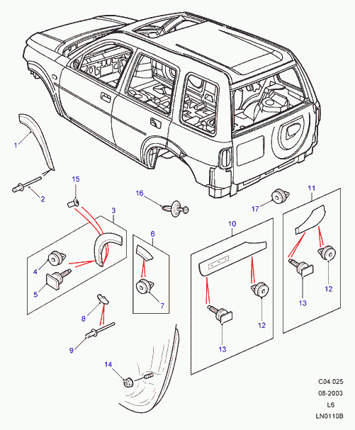Land Rover DYC101420 - Кліпса, пружинний затиск autozip.com.ua