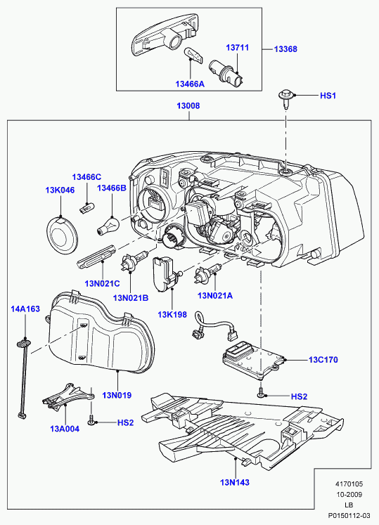 Land Rover LR000704 - Лампа розжарювання, основна фара autozip.com.ua