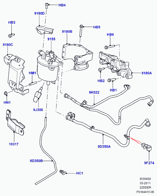 Rover LR001313 - Паливний фільтр autozip.com.ua