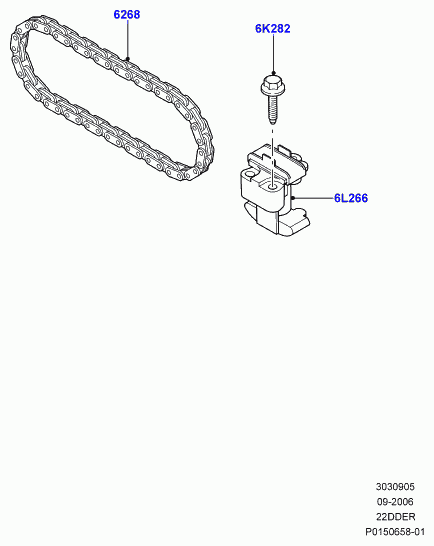 Land Rover LR 000663 - Комплект ланцюга приводу распредвала autozip.com.ua