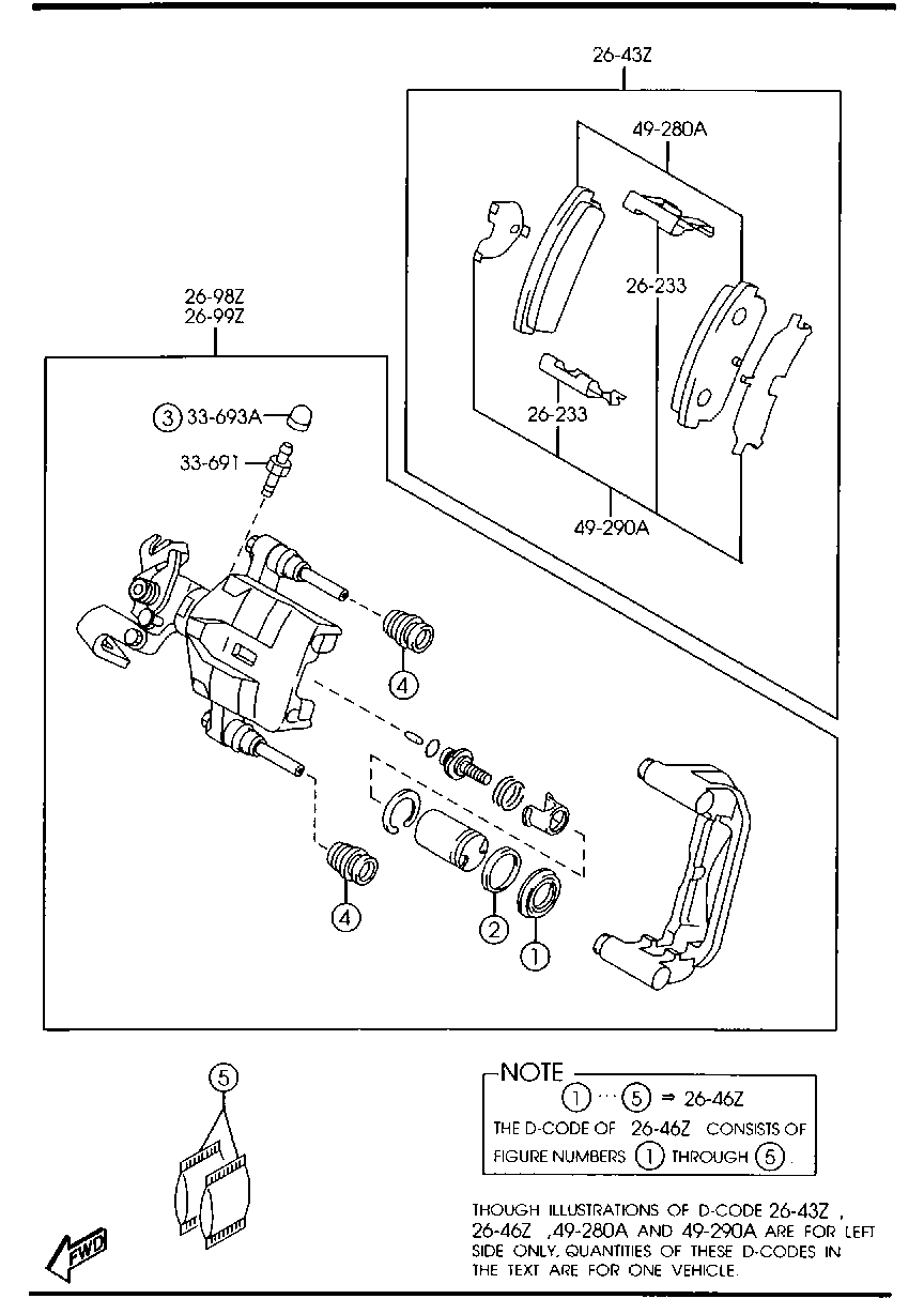 MAZDA GPYA-26-46Z - Ремкомплект, гальмівний супорт autozip.com.ua