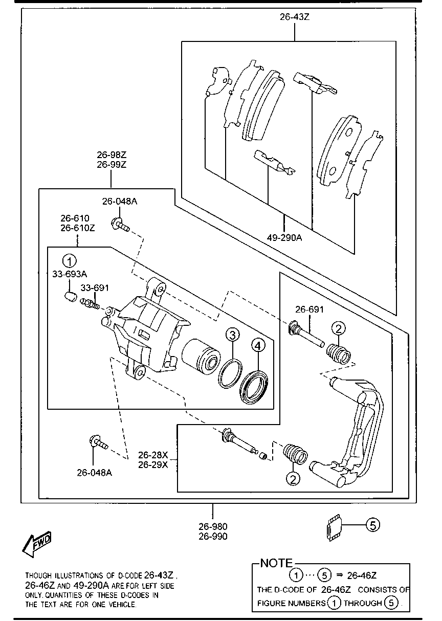 MAZDA L2Y8-26-43ZB - Гальмівні колодки, дискові гальма autozip.com.ua