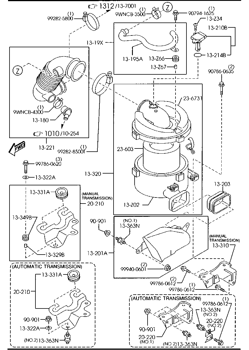 MAZDA WLS1 13 215A - Датчик потоку, маси повітря autozip.com.ua