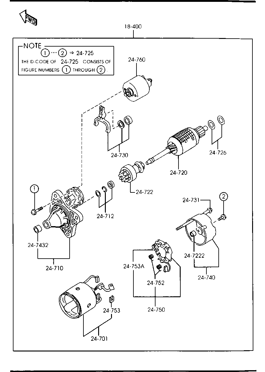 MAZDA F8B1-18-X60 - Якір, стартер autozip.com.ua