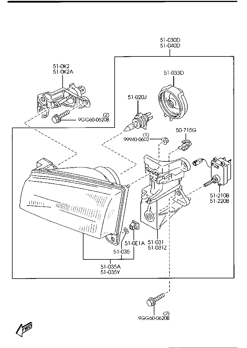 MAZDA DC20-51-21XB - Основна фара autozip.com.ua