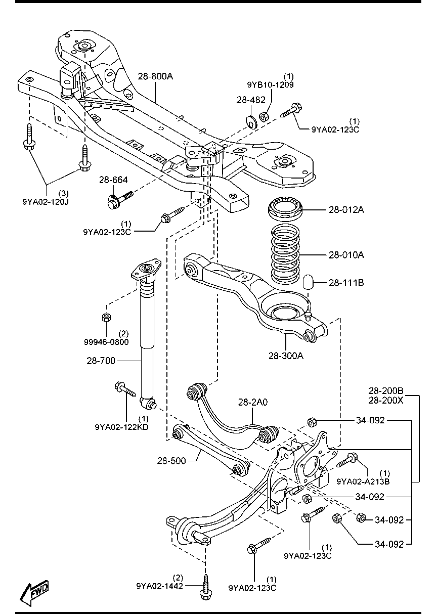 MAZDA BHB6-28-910 - Амортизатор autozip.com.ua