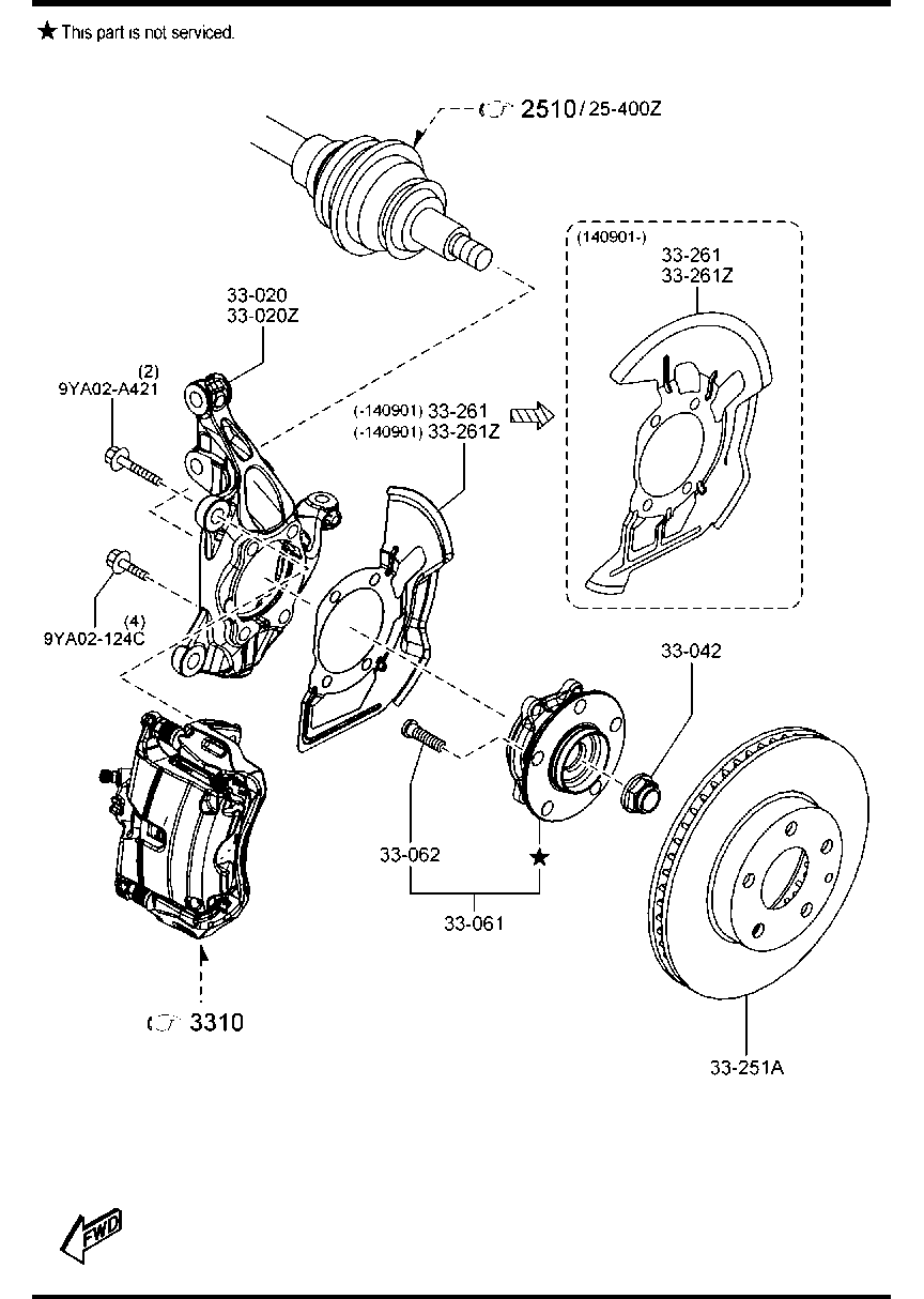 MAZDA KD35-33-04XD - Комплект підшипника маточини колеса autozip.com.ua