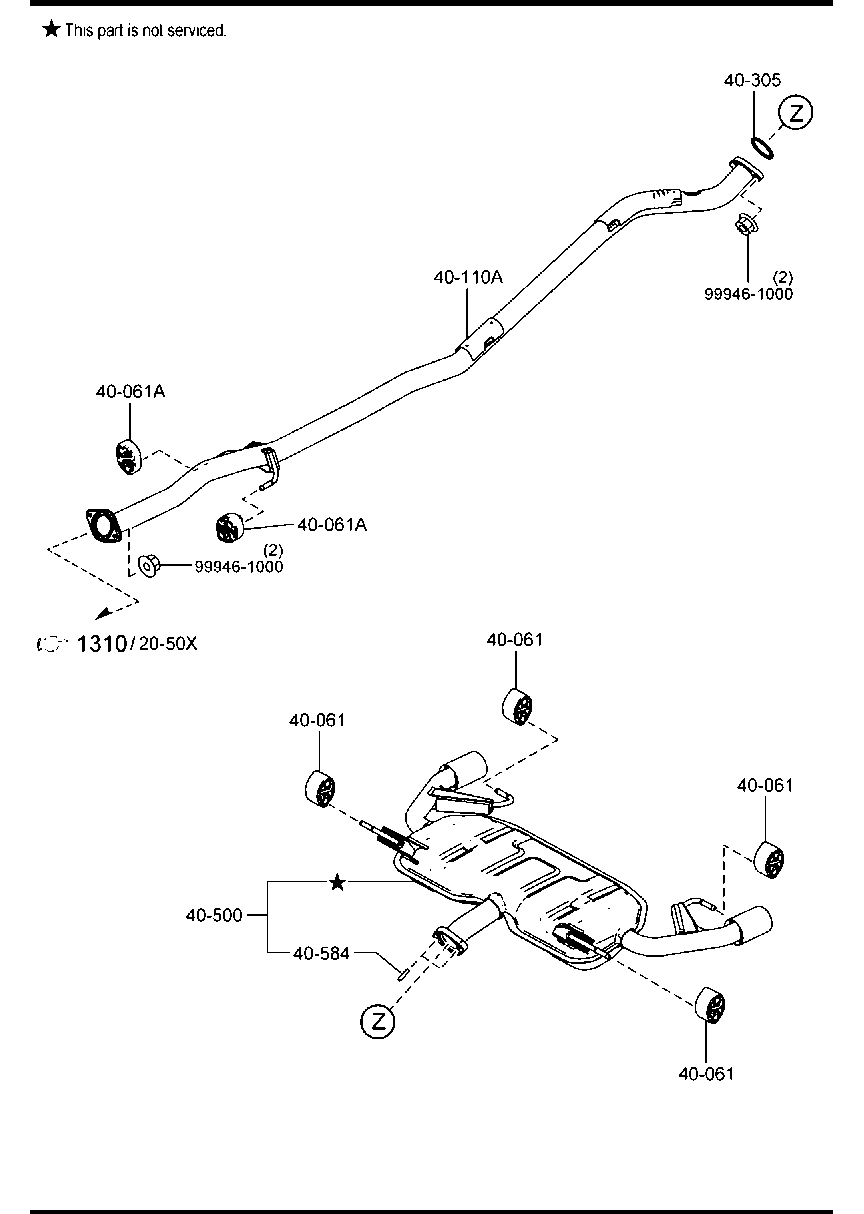 MAZDA (SH14-40-100) - Монтажний комплект, система випуску autozip.com.ua