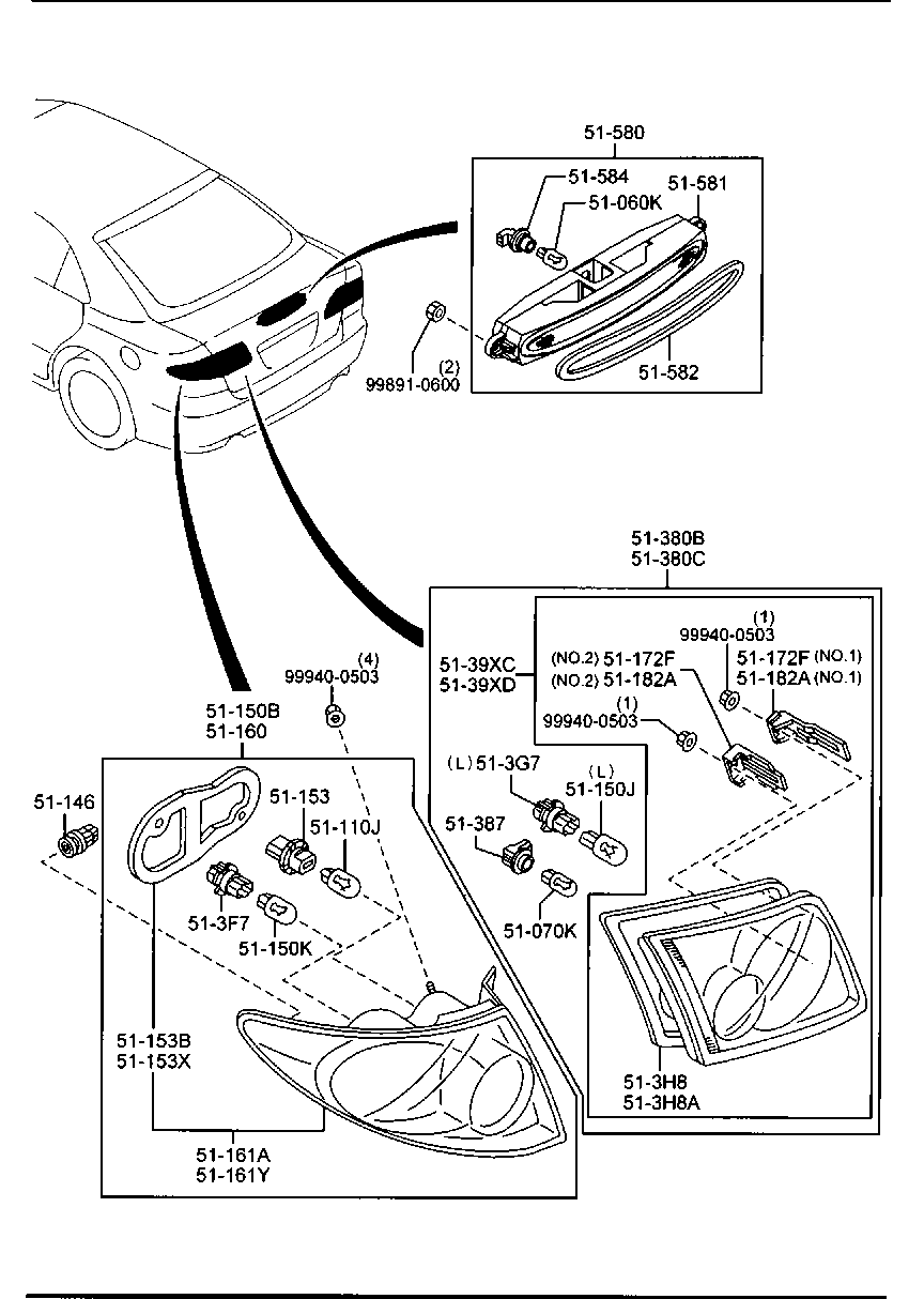 Mercury GJ6A-51-170E - Задні ліхтарі autozip.com.ua