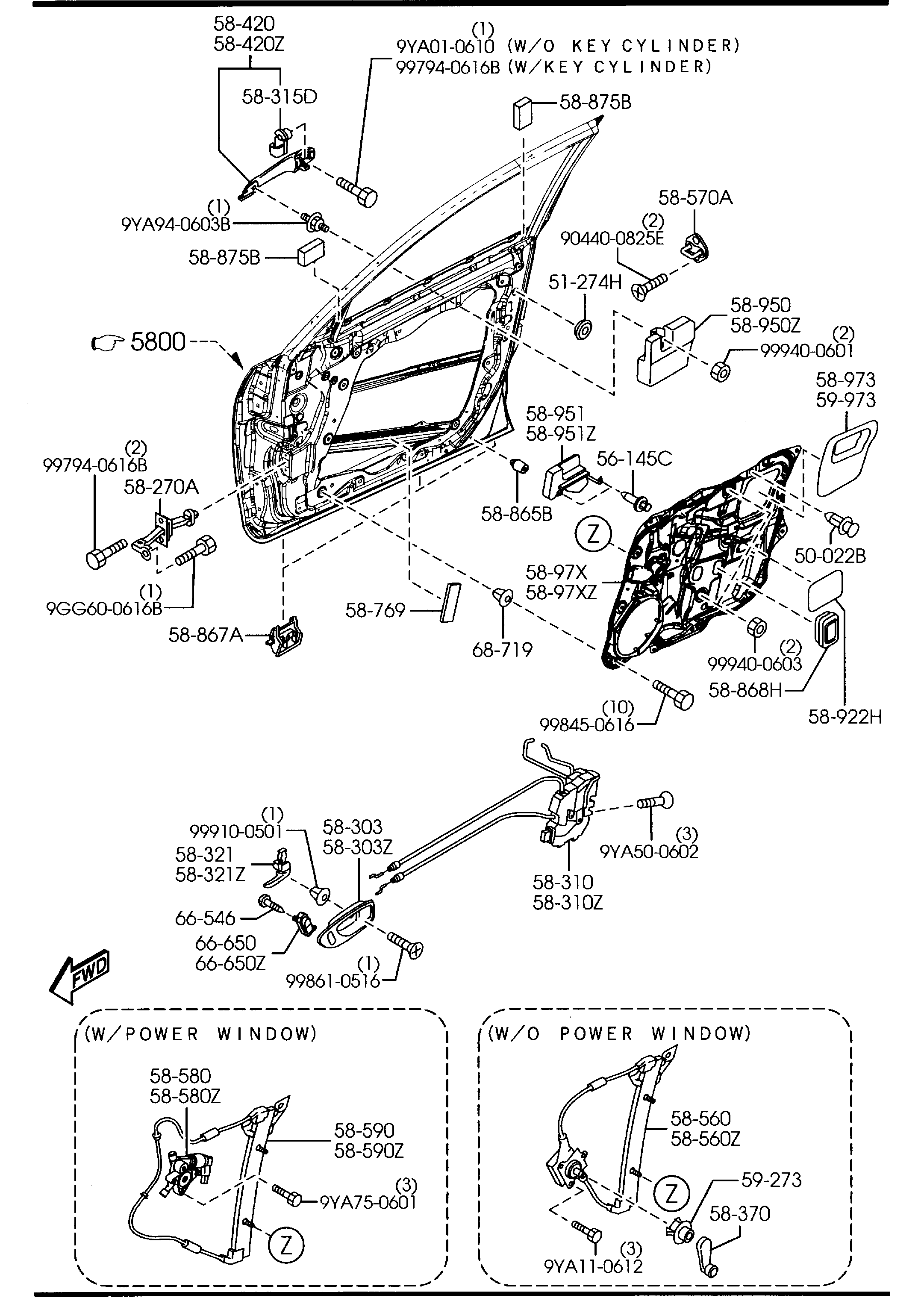 MAZDA D351-58-330C 02 - Ручка двері autozip.com.ua