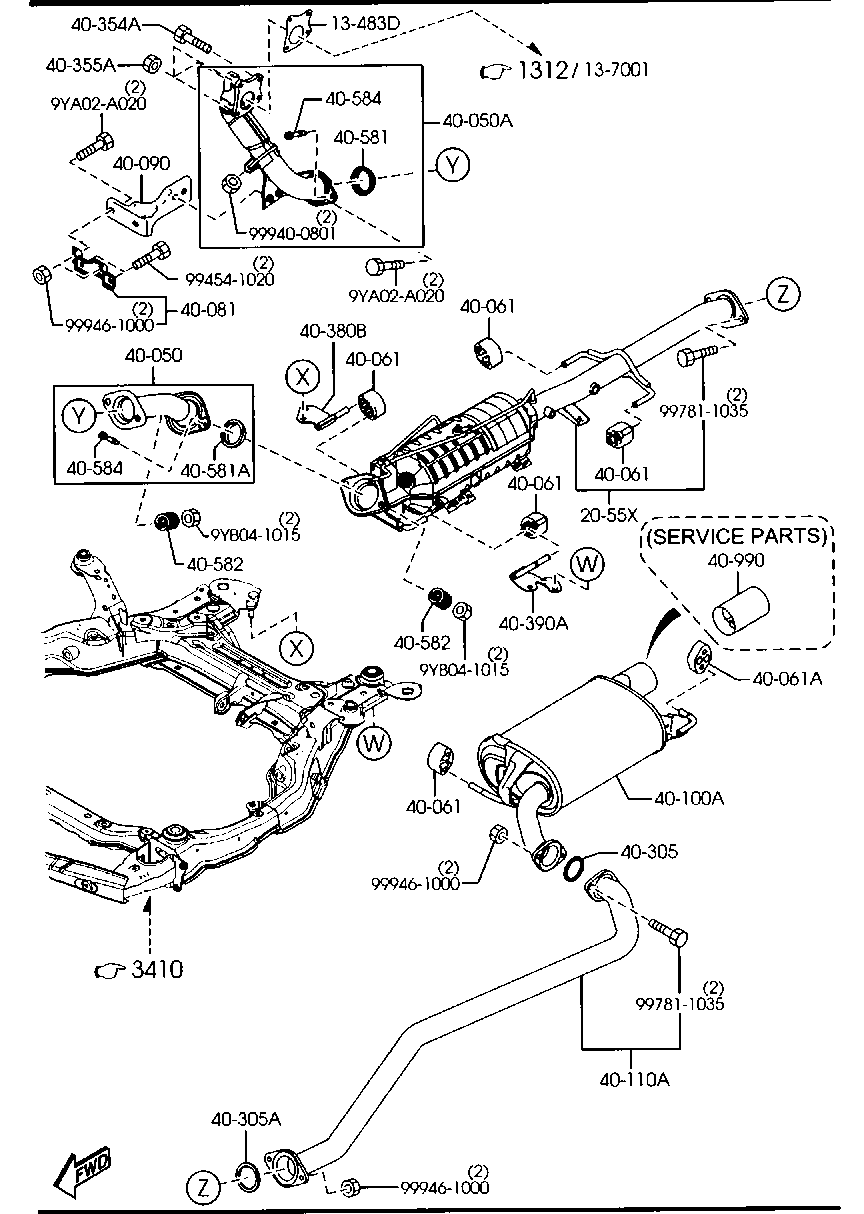 MAZDA RFY8-20-55XA - Сажі / частковий фільтр, система вихлопу ОГ autozip.com.ua