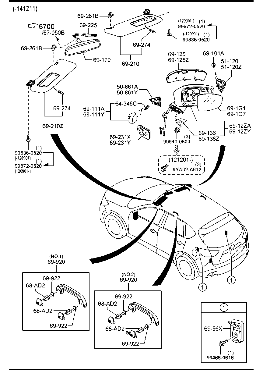 MAZDA KD45-69-181K - Зовнішнє дзеркало autozip.com.ua