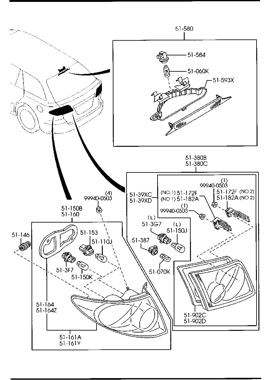 MAZDA G21B-51-160B - Задній ліхтар autozip.com.ua