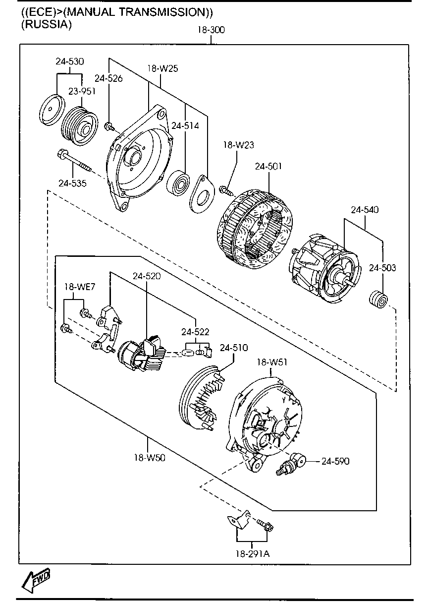 MAZDA LF18-18-W11 - Ремінний шків, генератор autozip.com.ua