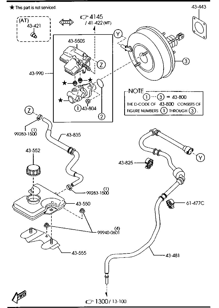 MAZDA CCY9-43-40ZA - Головний гальмівний циліндр autozip.com.ua