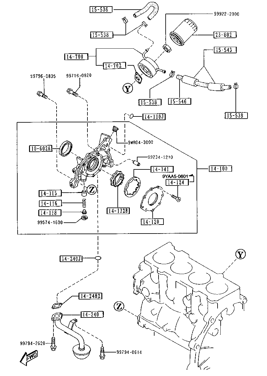 MAZDA FS02-10-602 - Сальник колінвалу передній autozip.com.ua