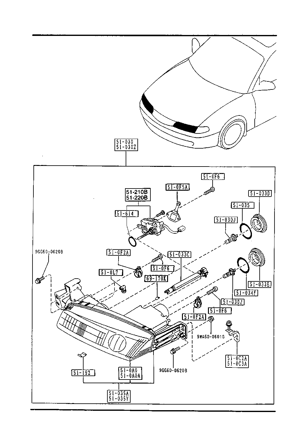 MAZDA 8DGM-51-040C - Бічний ліхтар, покажчик повороту autozip.com.ua