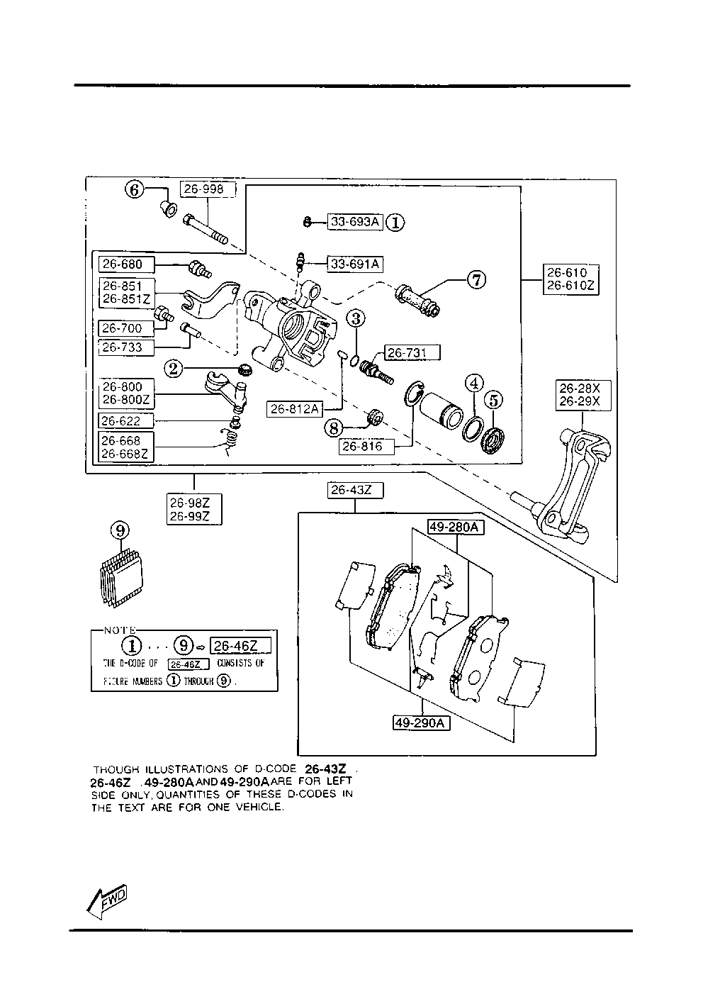 MAZDA G516-26-99ZB - Ремкомплект, гальмівний супорт autozip.com.ua