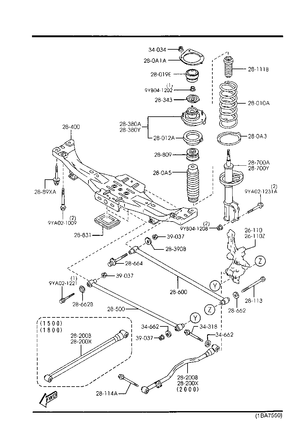 MAZDA B01C-28-111B - Відбійник, буфер амортизатора autozip.com.ua