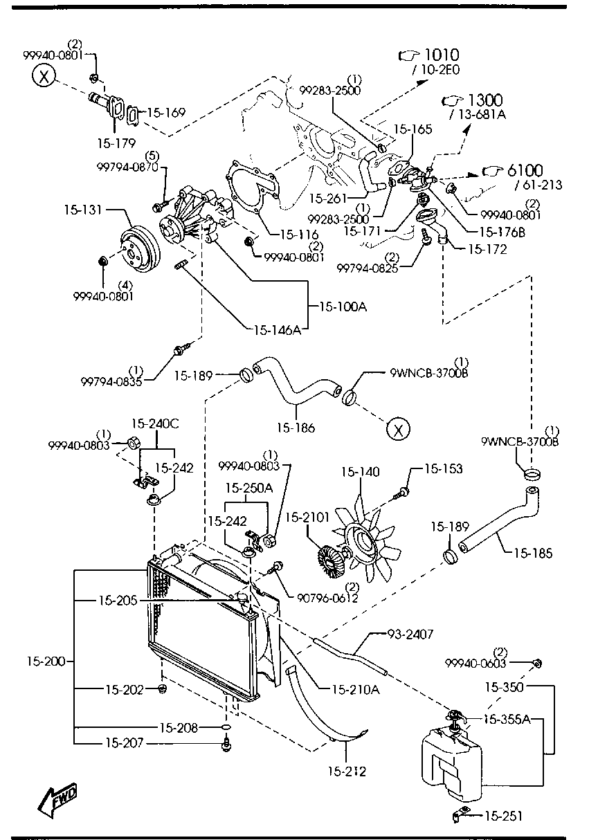 FORD WL81-15-100A - Водяний насос autozip.com.ua