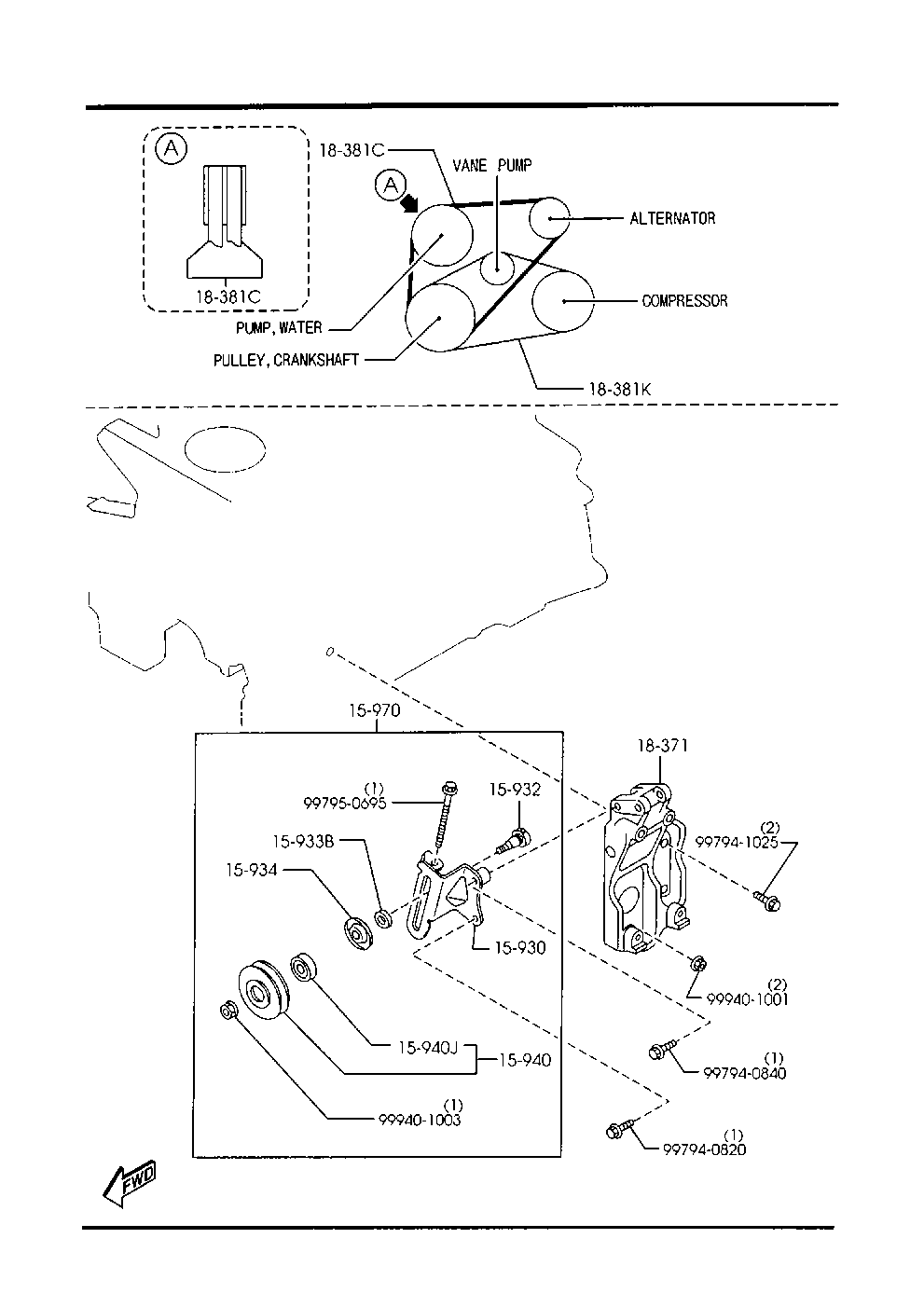 MAZDA WL81-15-908A - Клиновий ремінь autozip.com.ua