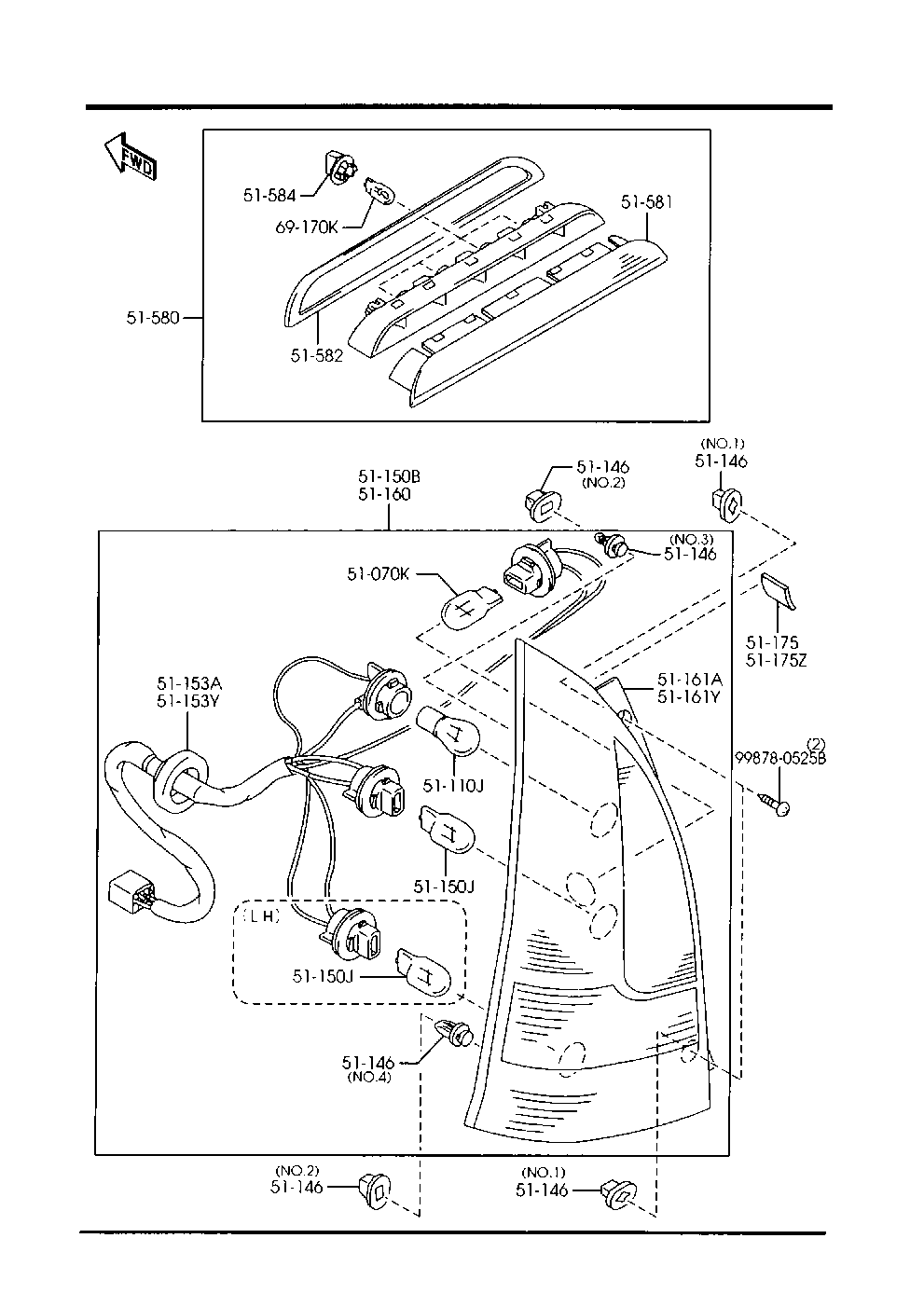 MAZDA CB02-51-180 - Задній ліхтар autozip.com.ua