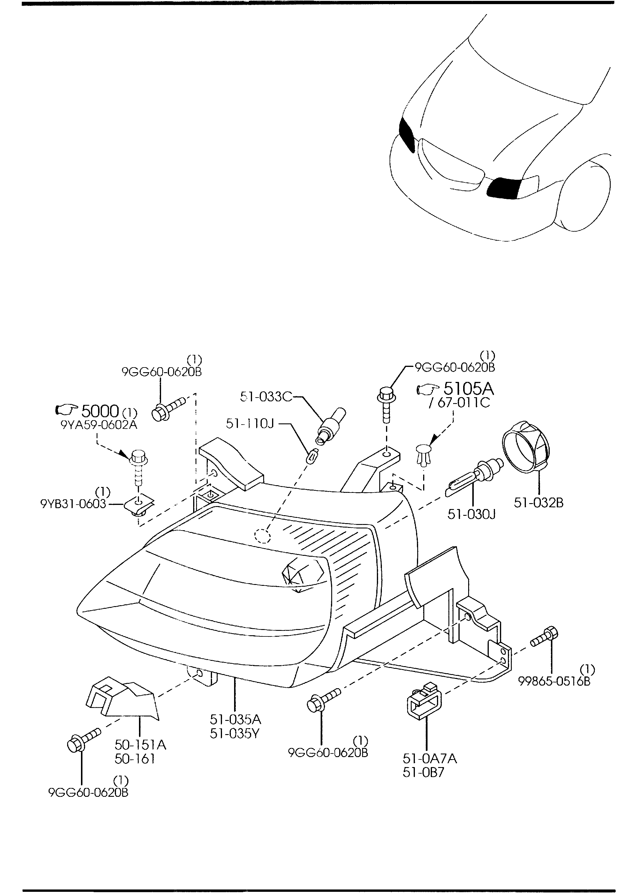 MAZDA LD47-51-0L0C - Основна фара autozip.com.ua