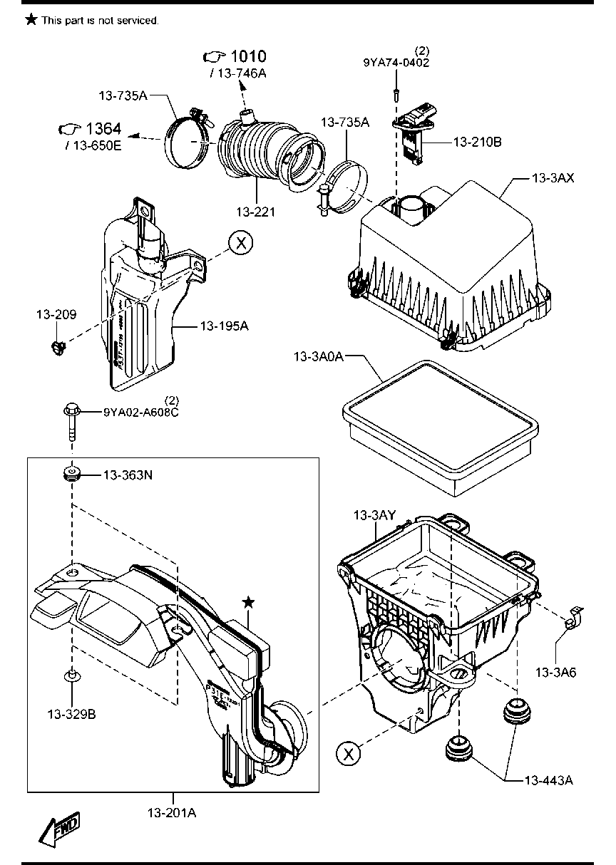 MAZDA P53N-13-3A0 - Повітряний фільтр autozip.com.ua