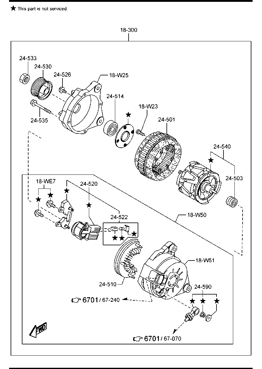 MAZDA P53N-18-300B - Генератор autozip.com.ua