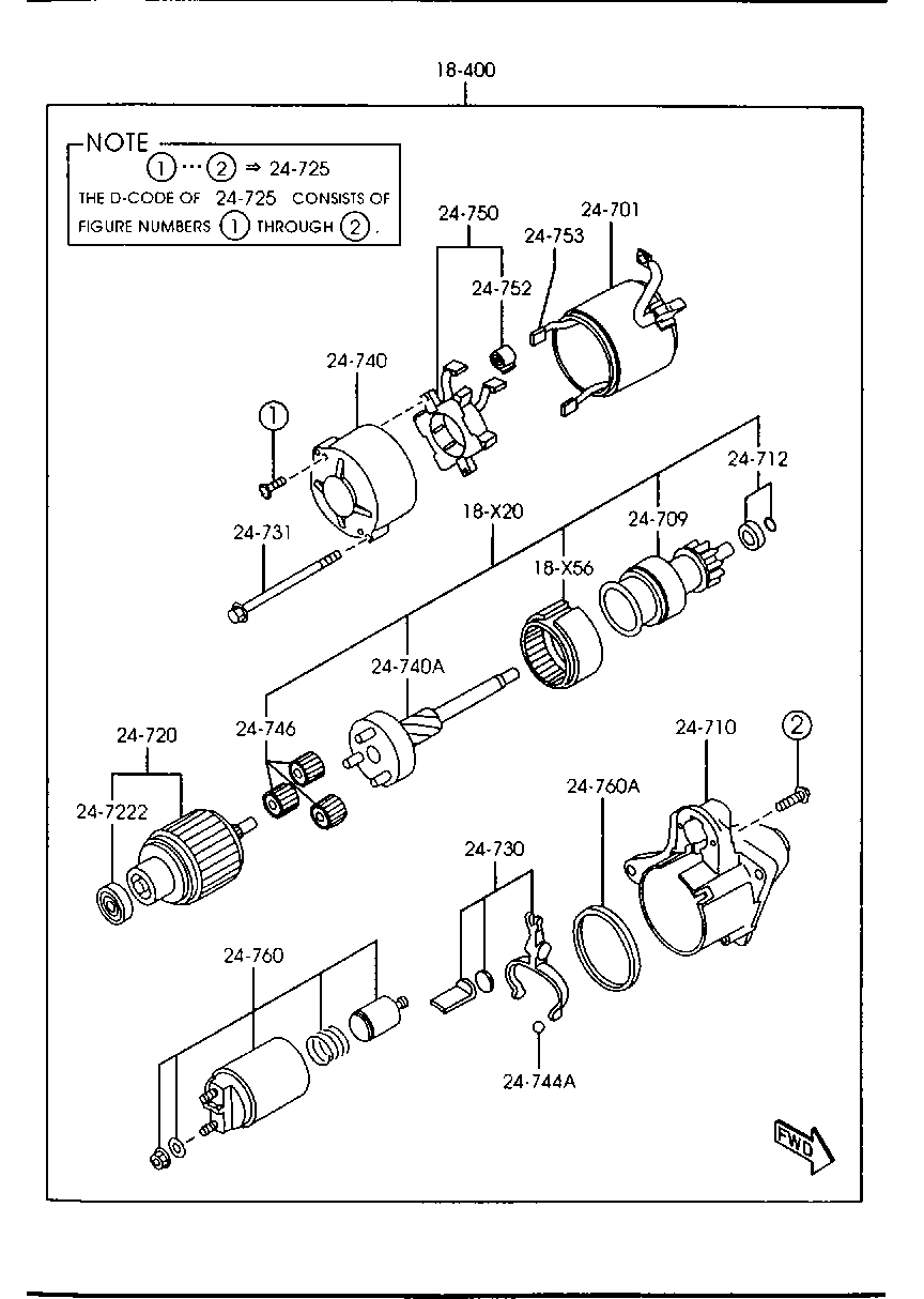 MAZDA RF1H-18-400 - Стартер autozip.com.ua