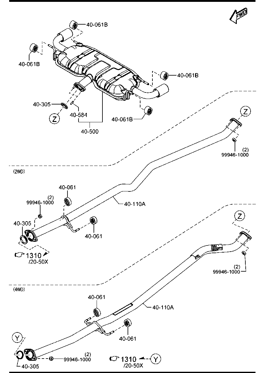 MAZDA (SH58-40-100) - Монтажний комплект, система випуску autozip.com.ua