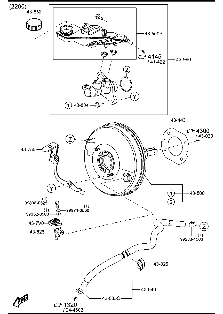 MAZDA KDY3-43-40ZA - Головний гальмівний циліндр autozip.com.ua