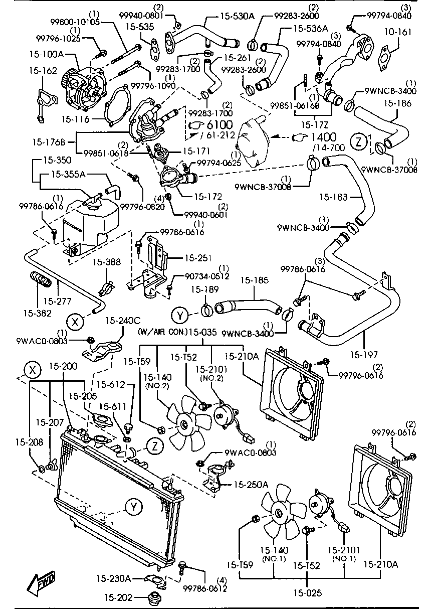 MAZDA RF2A-15-100A - Водяний насос autozip.com.ua