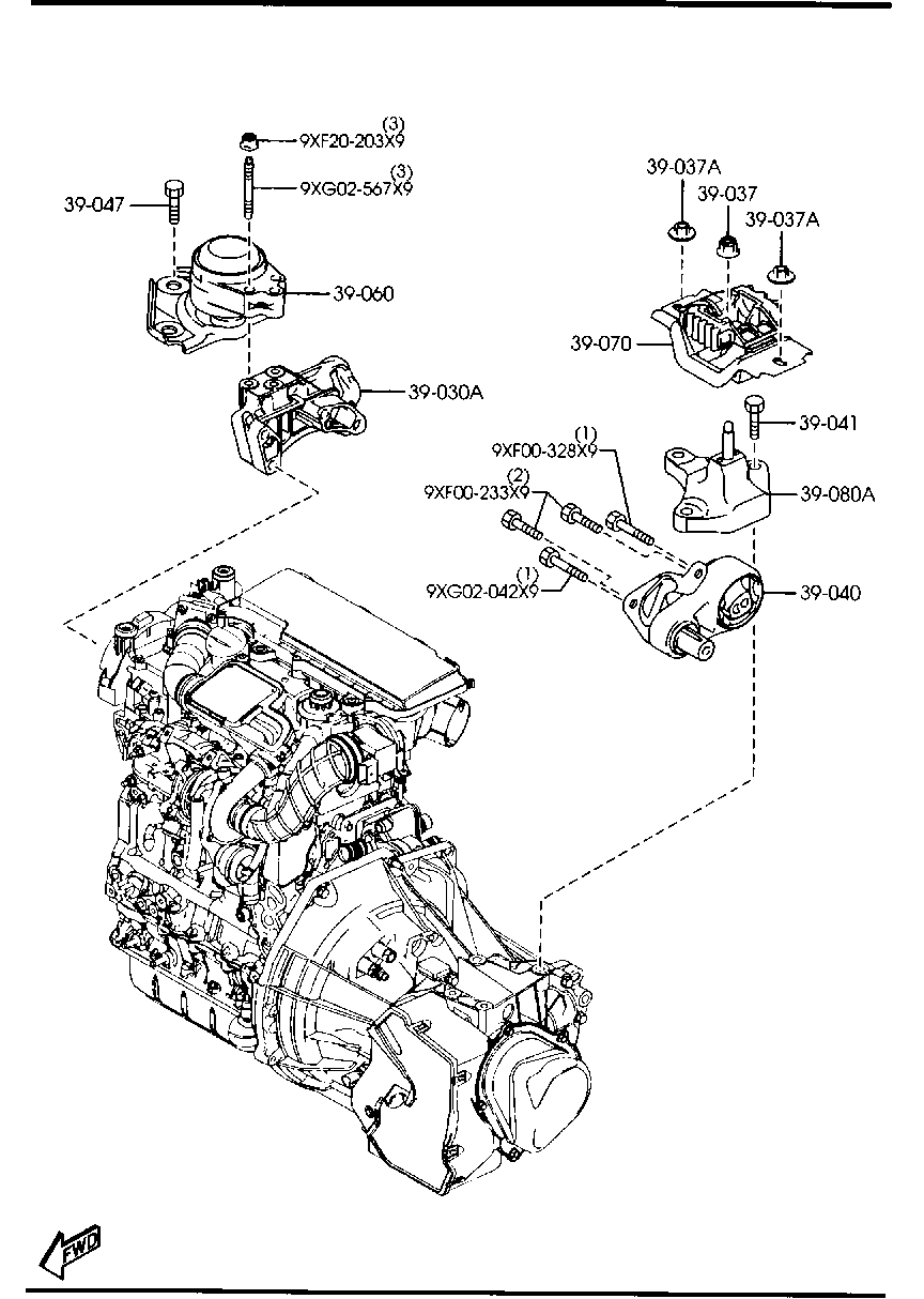 MAZDA DD32-39-040A - Подушка, підвіска двигуна autozip.com.ua