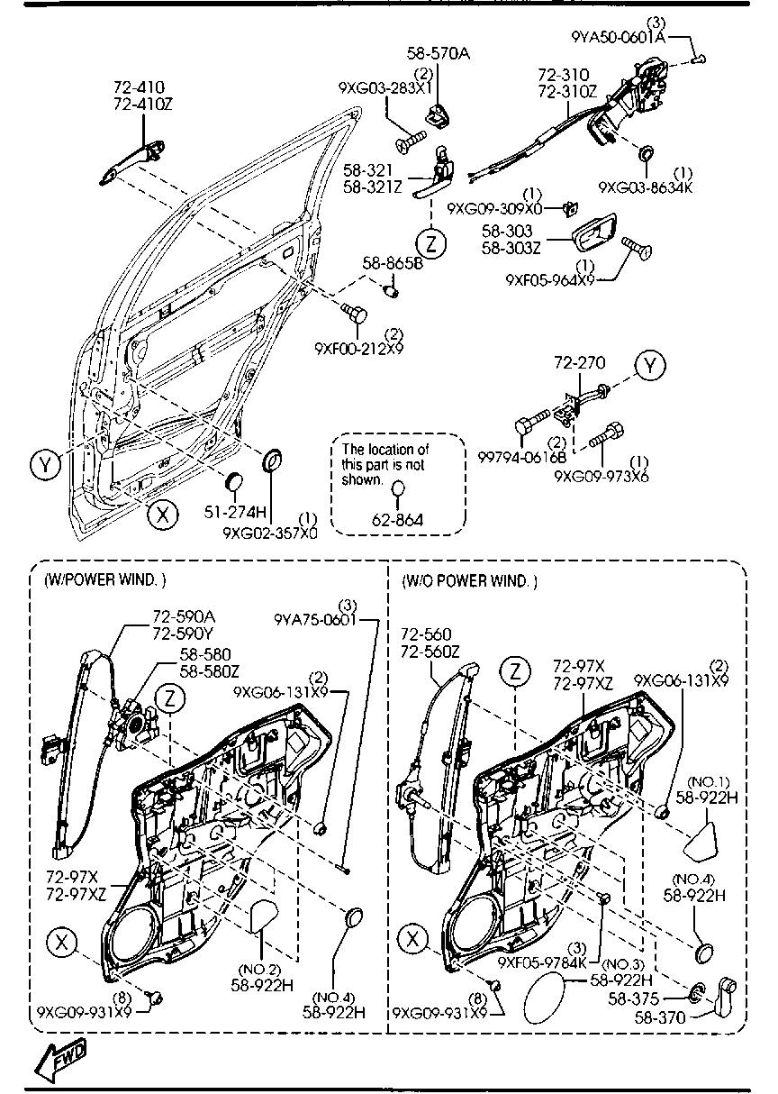 MAZDA D351-59-330D - Ручка двері autozip.com.ua