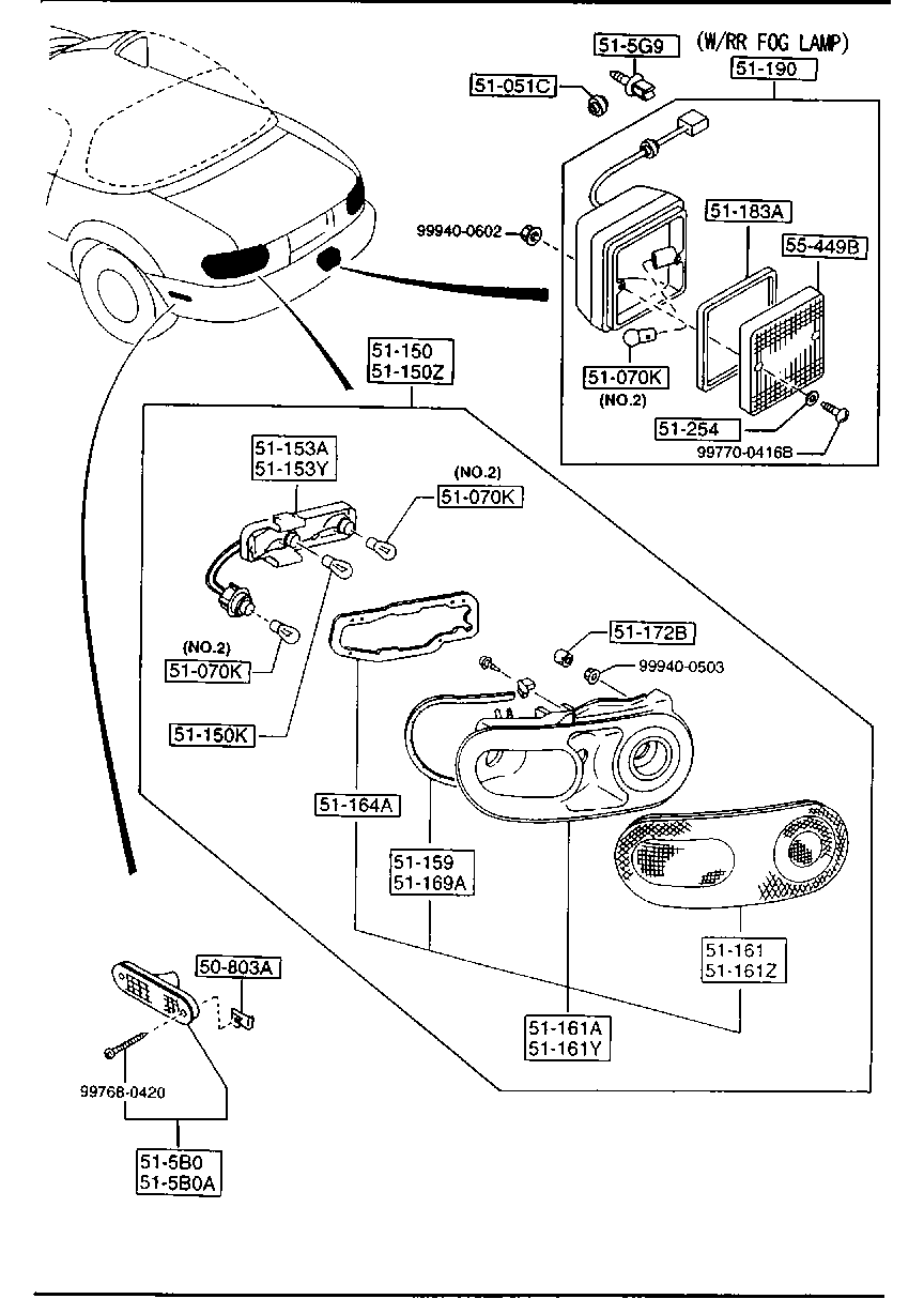 MAZDA 8BN3-51-150 - Задній ліхтар autozip.com.ua