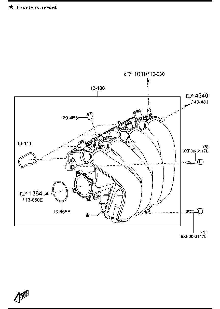 MAZDA PE01-13-111 - Прокладка, впускний колектор autozip.com.ua