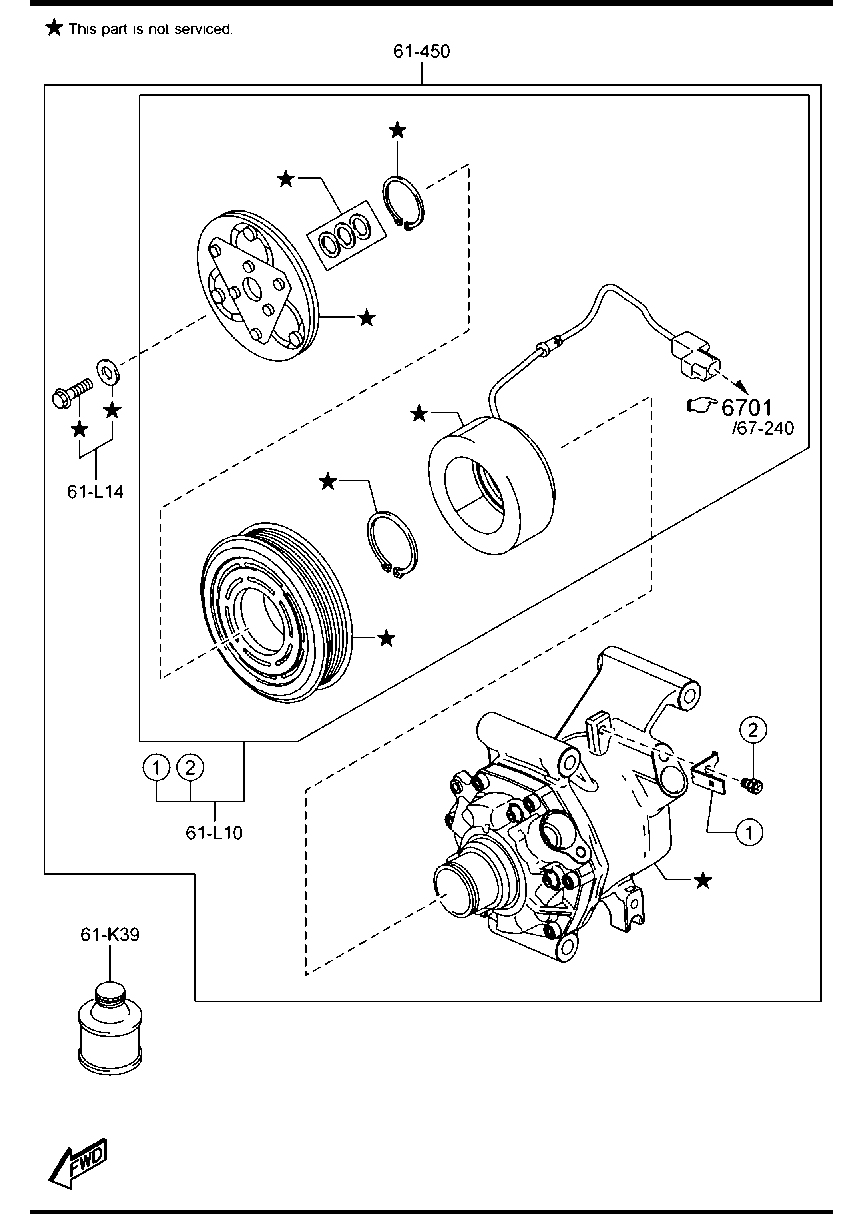 MAZDA NA6W-61-450 - Компресор, кондиціонер autozip.com.ua