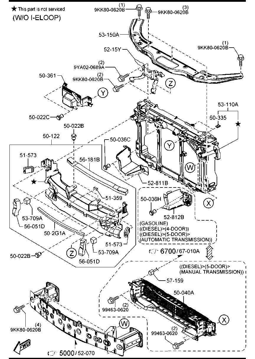 MAZDA BJS7-53-110B - Облицювання передка autozip.com.ua