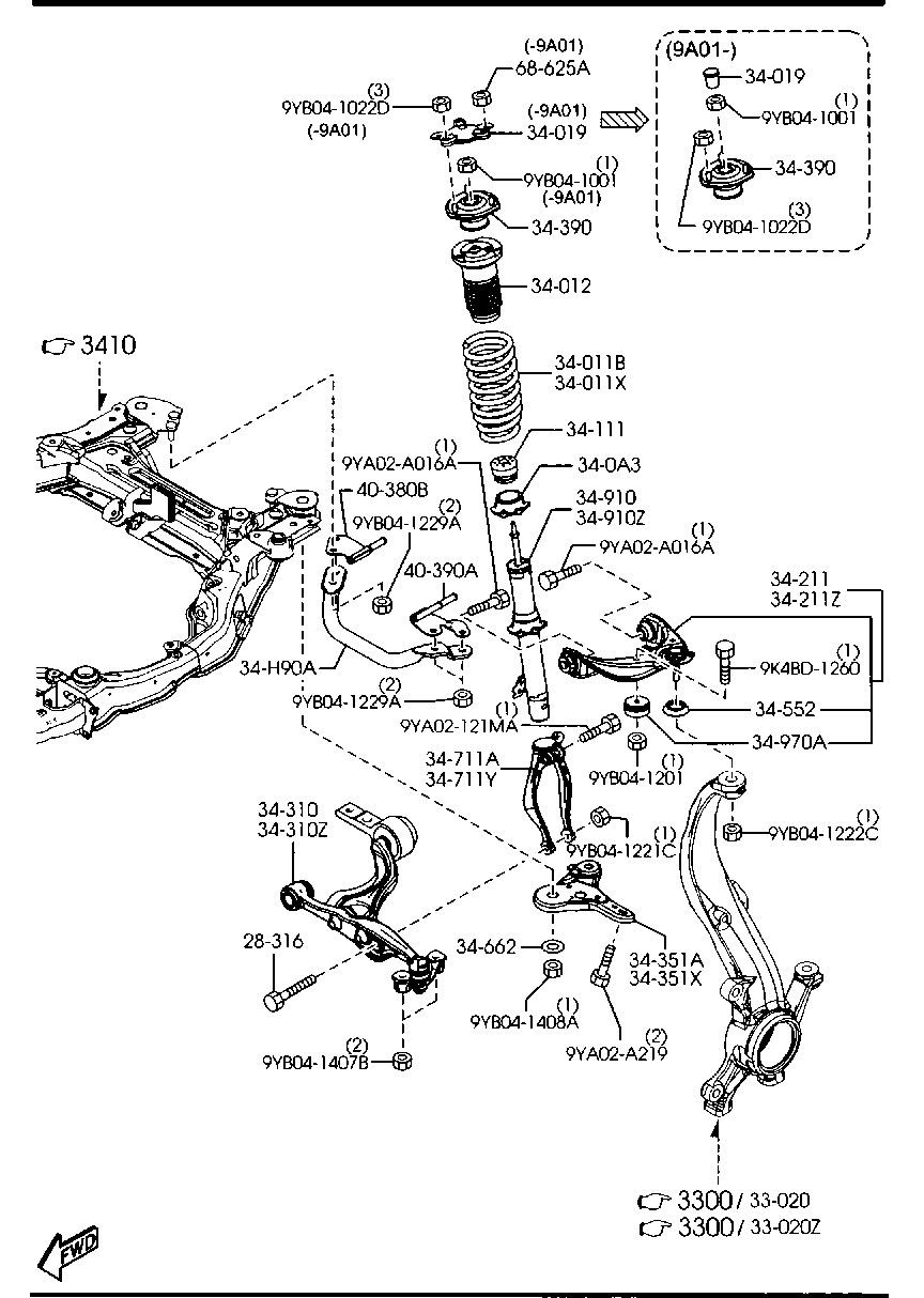 MAZDA GS1D-34-200B - Важіль незалежної підвіски колеса autozip.com.ua