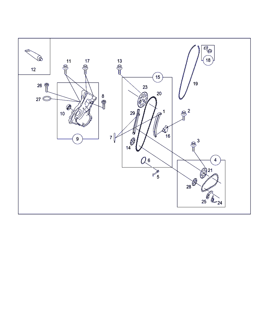 Mercedes-Benz A 660 050 00 69 - Комплект ланцюга, привід масляного насоса autozip.com.ua