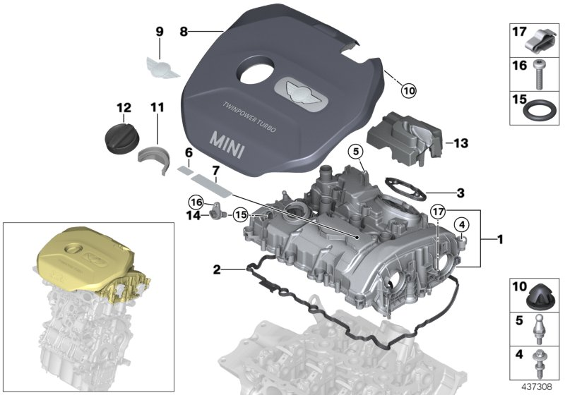 Mini 11 12 8 619 360 - Кришка, заливна горловина autozip.com.ua