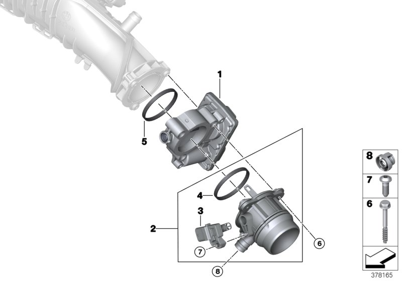 BMW 13 54 7 618 838 - Патрубок дросельної заслінки autozip.com.ua