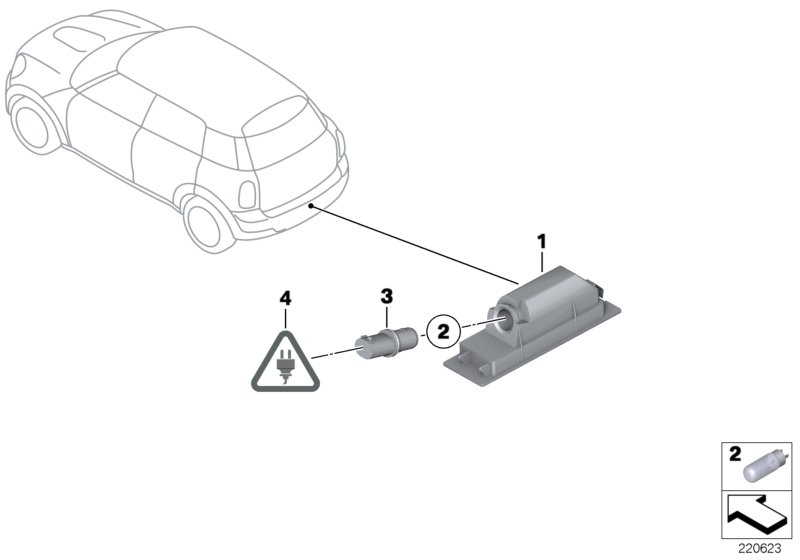 Mini 63262755711 - Ліхтар освітлення номерного знака autozip.com.ua