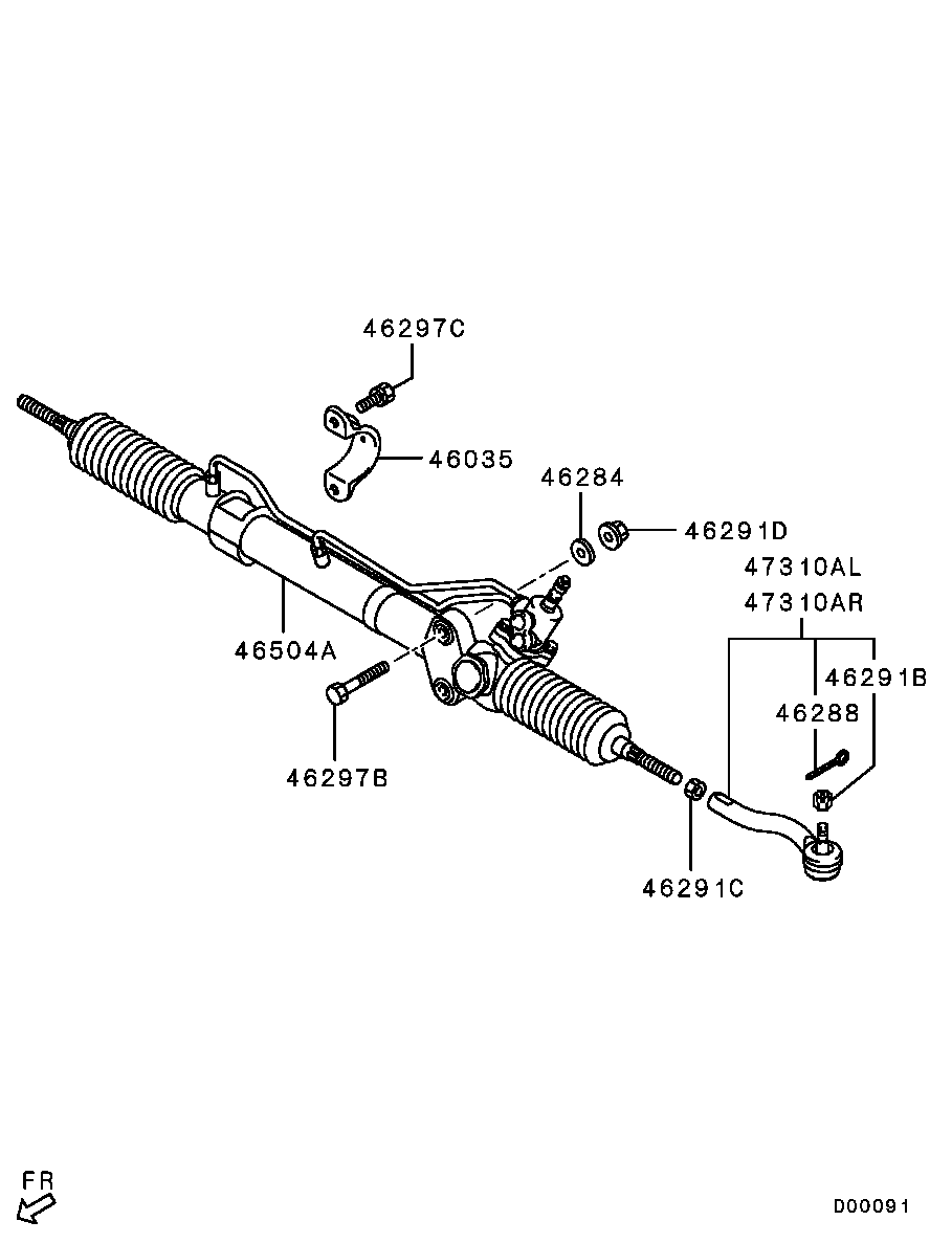 Mitsubishi 44 10A 139 - Рульовий механізм, рейка autozip.com.ua