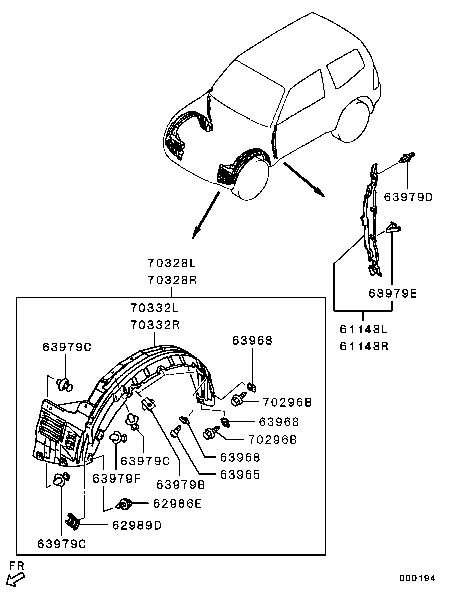 Mitsubishi 5370A536 - Обшивка, колісна ніша autozip.com.ua